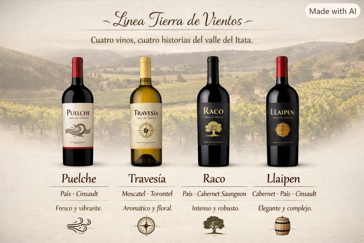 Línea Tierra de Vientos: Puelche, Travesía, Raco y Llaipen